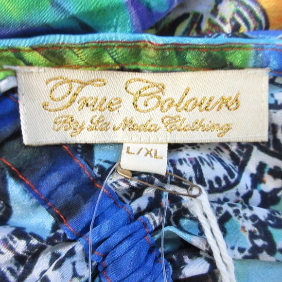 True Colours La Moda Maxi Dress L XL Orange Sleeveless High Low Boho 274 - Picture 3 of 12